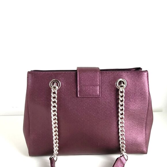 Valentino by Mario Valentino Metallic Purple Shoulder Bag I Chain Strap, Tassel - Picture 11 of 11